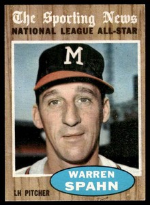 Warren Spahn 1962 Topps #399 Vintage Baseball Card