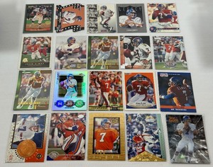 John Elway 20 Card Football Lot w Die Cut, Metal, Inserts and More