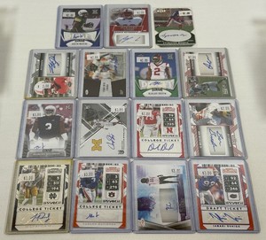 15 Card Autographed Football Card Lot