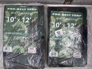 Lot of 2 - 10 x 12 CAMO TARPS