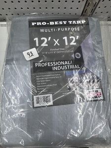 Heavy duty 12 x 12 GREY TARP (new)