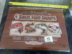 NEW  FISHERMAN FOOD GROUPS - Rolled Edge Tin Sign