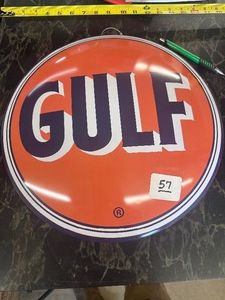 16 GULF Filling Station  Decorative Tin Dome Sign