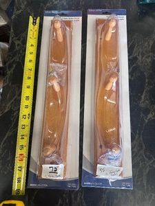 (NEW) Lot of 2 Exquisite Triple ROBE HOOK RACK - OAK w mounting hardware