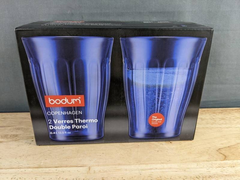 Bodum Copenhagen Double Wall Thermo Glasses 13.5 oz, 2 Total - Brand New