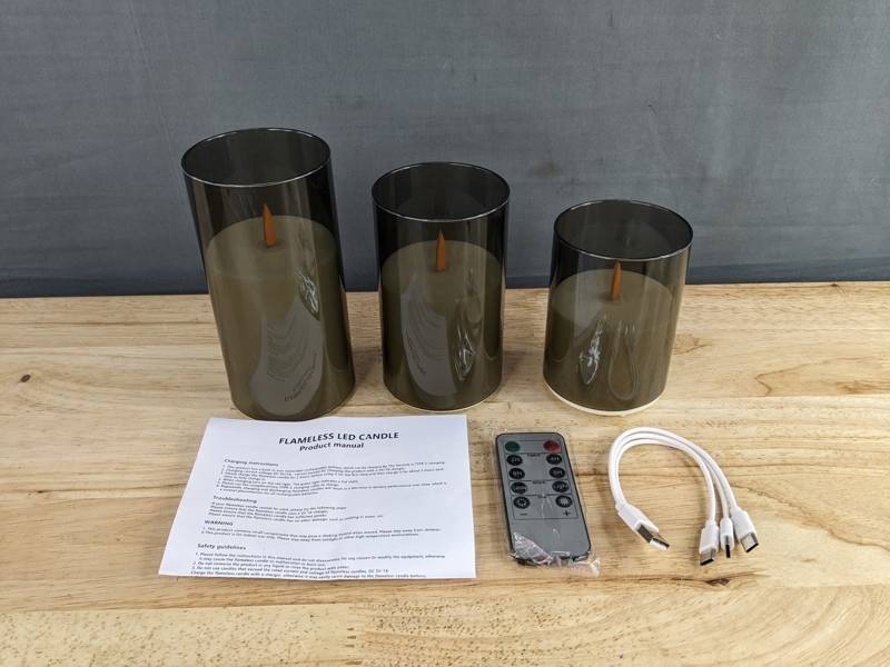Dreamcomfy Rechargeable Flameless LED Candles Remote & Timer, 3 Total - Brand New