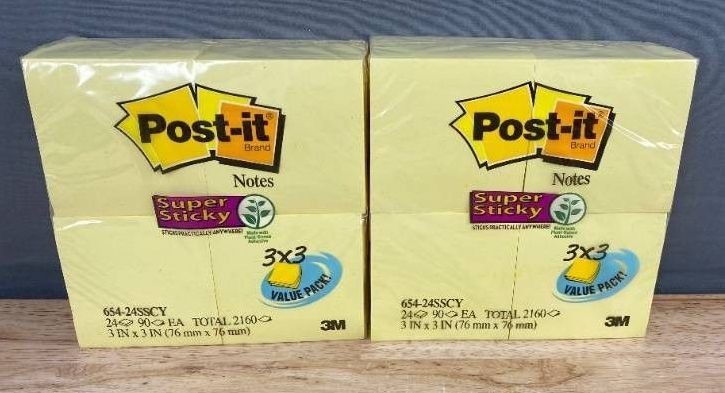2 Post-it Notes Super Sticky 3x3 Value Pack $38 Retail - Brand New