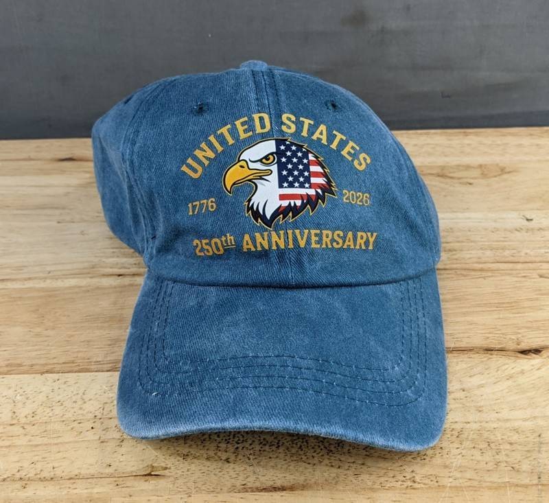 United States 250th Anniversary Blue Adjustable Hat OSFM - Brand New