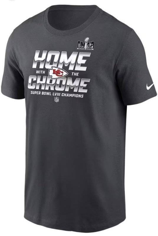 Nike Kansas City Chiefs NFL Football T-Shirt - Home Chrome Graphic - Size Mens Medium - Brand New
