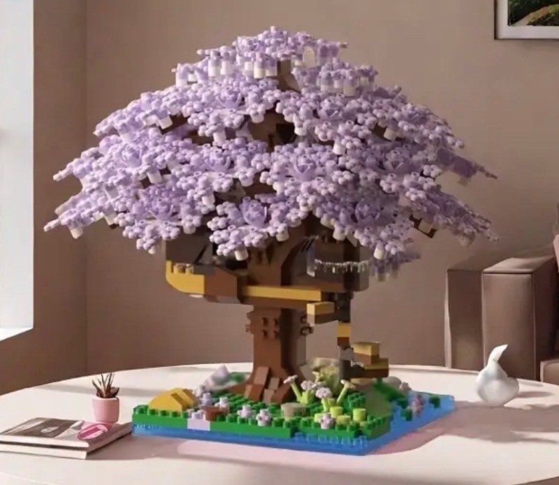 Sakura Blossom Tree House Building Block Set, 1097 Pieces - Brand New