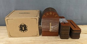 Taurono Decorative Wood Table Numbers 1-20 Brown 7.60 W x 5.12 D x 6.59 H - Brand New