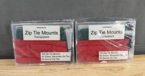RandoSaur Transparent Zip Tie Mounts, 2 Total Packs - Brand New