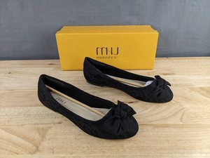 MUSSHOE Womens Black Bow Flats Size 9 - Brand New