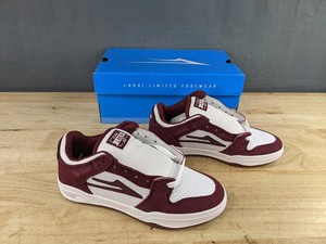 Lakai Telford Low Burgundy White Skate Inspired Suede Mens Shoes Size 5 - Brand New
