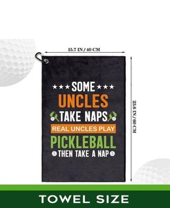 Some Uncles Pickleball Golf Towel With Carabiner - Brand New