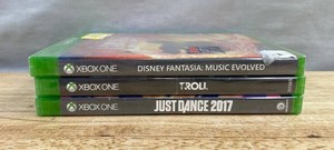 3 Xbox One Games - Disney Fantasia, Troll, Just Dance 2017 - Brand New C