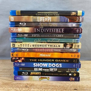 14 Blue-Ray Movie Collection - The Maze Runner, Life of Pi, Lord of the Rings, Indivisible, Fifty Shades of Grey, The Hunger Games, Show Dogs, Killing Them Softly, and More C