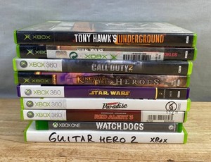 9 Xbox, Xbox 360, and Xbox One Games - Tony Hawk, Watch Dogs, Guitar Hero, Star Wars, COD 2, Etc. C