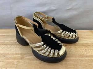 Platform Sandals Womens Size 6, Black & Gold  - Brand New