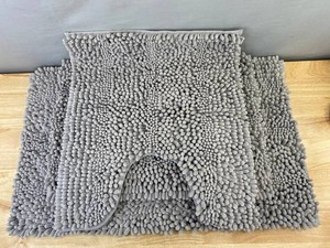 Textured Bathroom Light Grey Rugs, 3 Total - Brand New