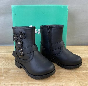 OSHTUS BCT-01-I Girls Black Combat Boots Size 5 - Brand New