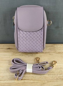 Crossbody PU Leather Bag, Lavender - Brand New