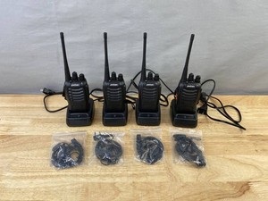 Pxton Rechargeable Two-Way Radios With Earpieces, 4 Total