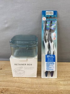 Retainer Box & Colgate Soft Toothbrushes - Brand New