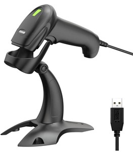 Symcode USB Wired 2D 1D QR Barcode Scanner With Stand - New