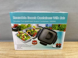 Reusable Double Compartment Snack Container 1850ML With Lid - Brand New