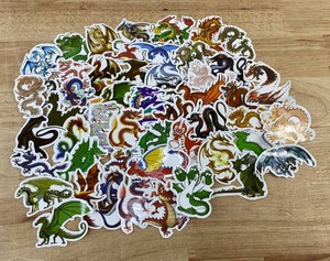 Assorted Dragon Stickers, 50 Total - Brand New