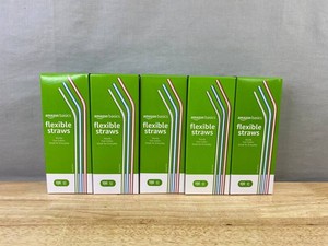 Amazon Basics Flexible Straws, 500 Total - Brand New