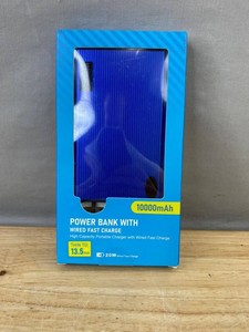 10000mAh Power Bank With Wired Fast Charge, Blue - Brand New