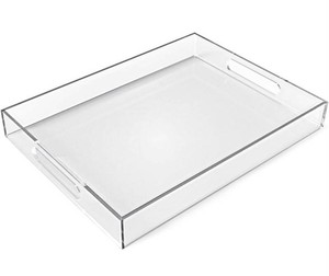 Acrylic Serving Tray With Handles 11 x 15 x 2.5, Clear - Brand New