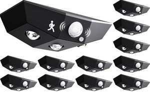 Smarteany Solar Fence Lights Motion Sensor Outdoor Lights, 12 Total - Brand New