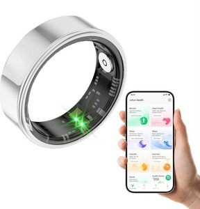 Smart Ring Health Fitness Tracker, Size 8, Silver - Brand New