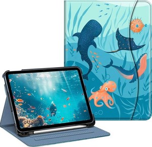 Fintie iPad Case for A16 11th Gen & 10th Gen, Ocean Theme - Brand New
