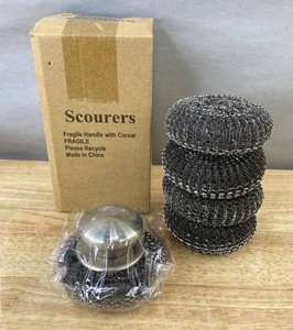 Stainless Steel Scourers, 5 Total - Brand New