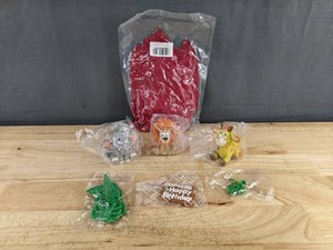Jungle Themed Birthday Cake Toppers, 4 Total and Red Balloons, 120 Total - Brand New