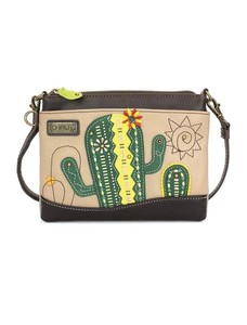 Chala Cactus Mini Crossbody Purse With Convertible Strap, Taupe - Brand New