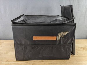 16-Slot Cloth Storage Bin With Clear Top 16.75 x 16.75 x 11.5, Black - Brand New