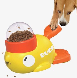 Duck Dog Puzzle Feeder Toy Slow Feeder, Yellow - Brand New