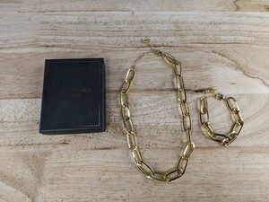Lane Woods Chunky Gold Tone Chain Necklace 15 & Bracelet 7 - Brand New