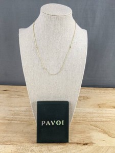 Pavoi 14K Gold Plated Necklace 15 With Simulated Diamonds - Brand New