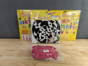 Cow Theme 3-Tier Cupcake Stand, 3 Total, & Red Balloons, 120 Total - Brand New