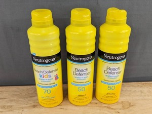 Neutrogena Beach Defense Sunscreen Spray 6.5oz, SPF 50 & 70, 3 Total - Brand New