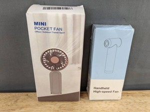 Mini Pocket Fan, Green & Handheld High-Speed Fan, White - Brand New