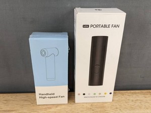 Handheld High-Speed Fan, Green & Mini Portable Fan, Black - Brand New