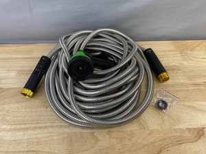 Stainless Steel Water Hose, 50, With Spray Head - Brand New