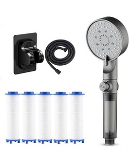 High Pressure 5-Mode Handheld Shower Head With 5 Filters - Brand New